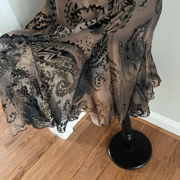 NWT Vintage Y2K SL Fashions Babydoll Midi Dress 16 Burnout Whimsigoth Fairy - Picture 10 of 12